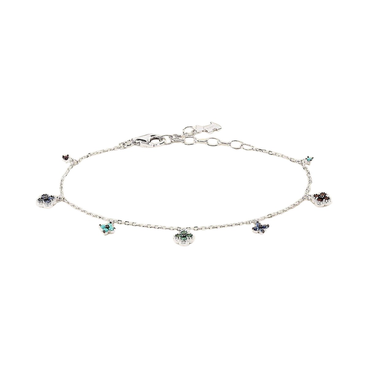 Bracelet souple Agatha Beloved pampille bleu argent