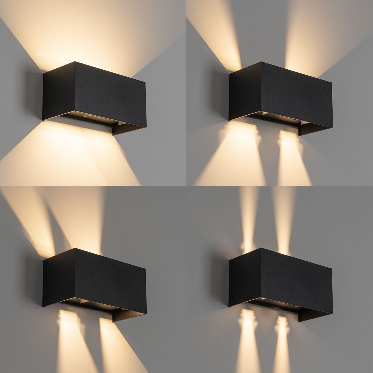 Buiten wandlamp zwart incl. LED 4-lichts IP54 - Edwin