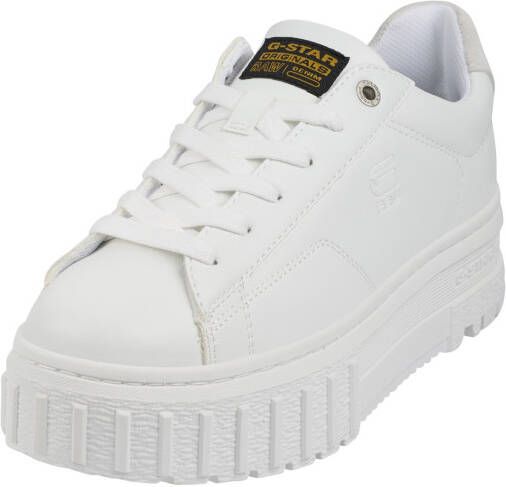 G-Star Modieuze PU Leren Sneaker met Rubberen Plateauzool White Dames