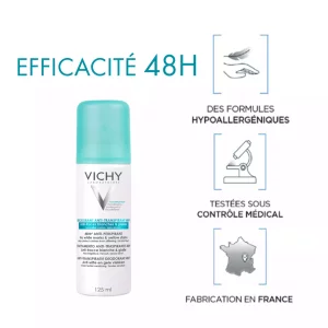 Aérosol anti transpirant 48h - Anti-Traces - anti effet carton - LOT 2x125ml