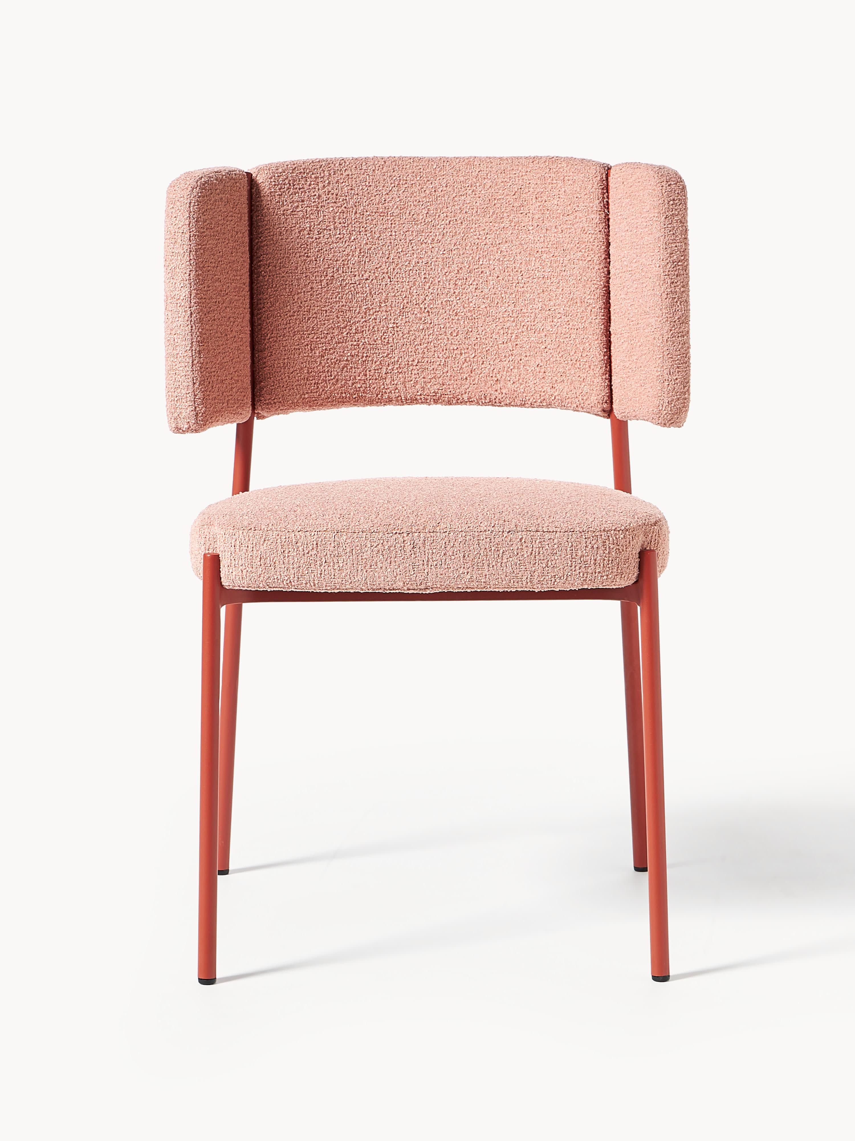 Bouclé gestoffeerde stoelen Samantha, 2 stuks