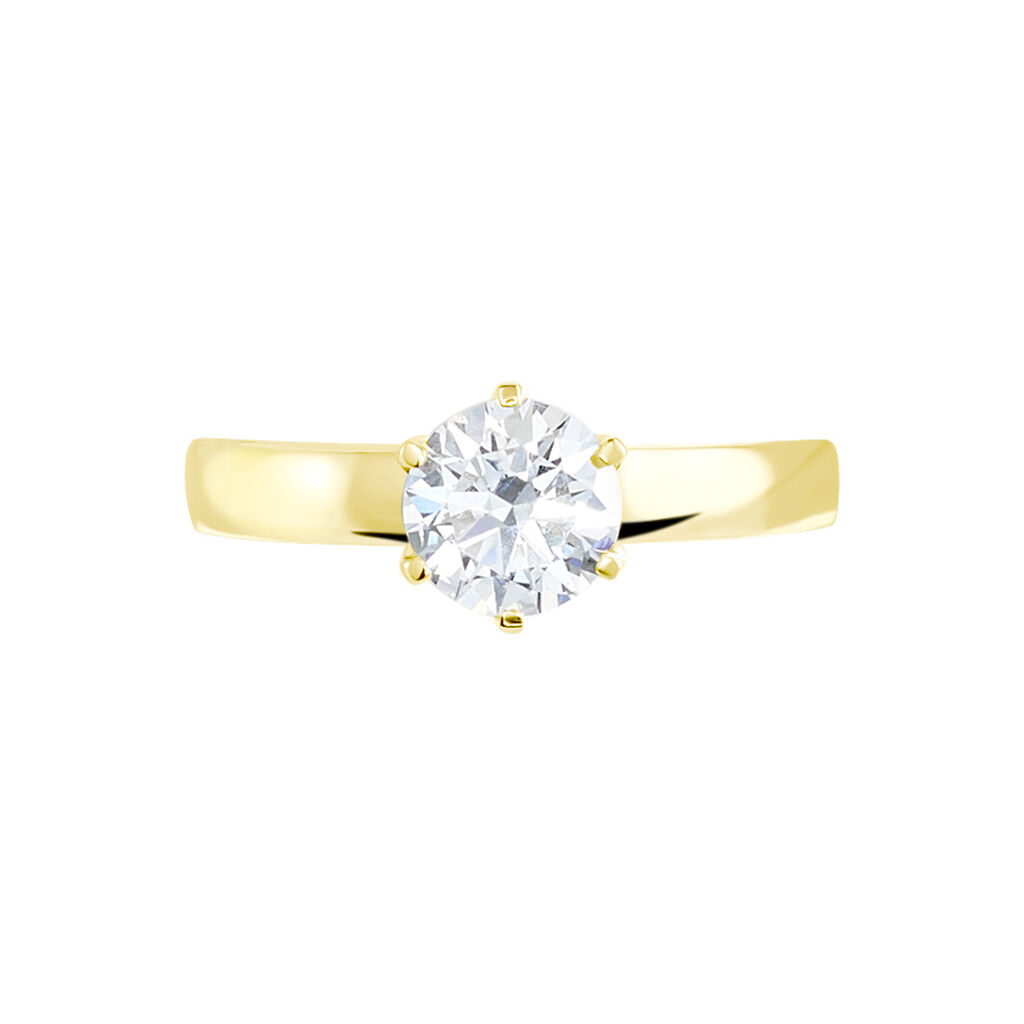 Bague Solitaire Natalia Or Jaune Diamant Synthetique