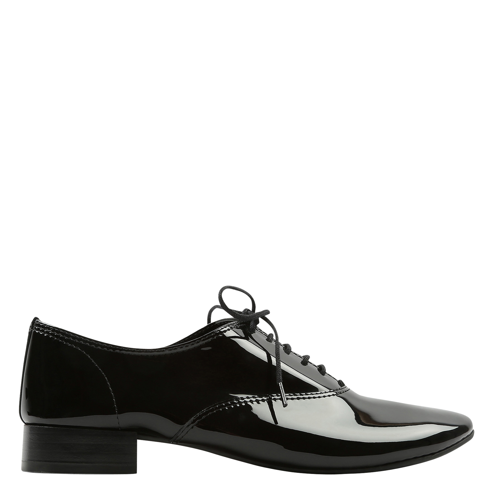 ZIZI - Richelieu en cuir vernis à petit talon | Noir