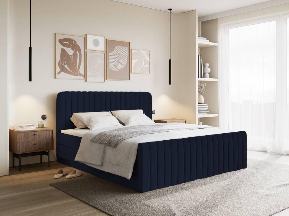 NADUVI Collection Boxspring Adrien velvet met opbergvak 180x200