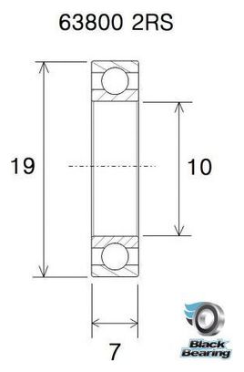 Roulement Black Bearing 3800-2RS Max 10 x 19 x 7 mm