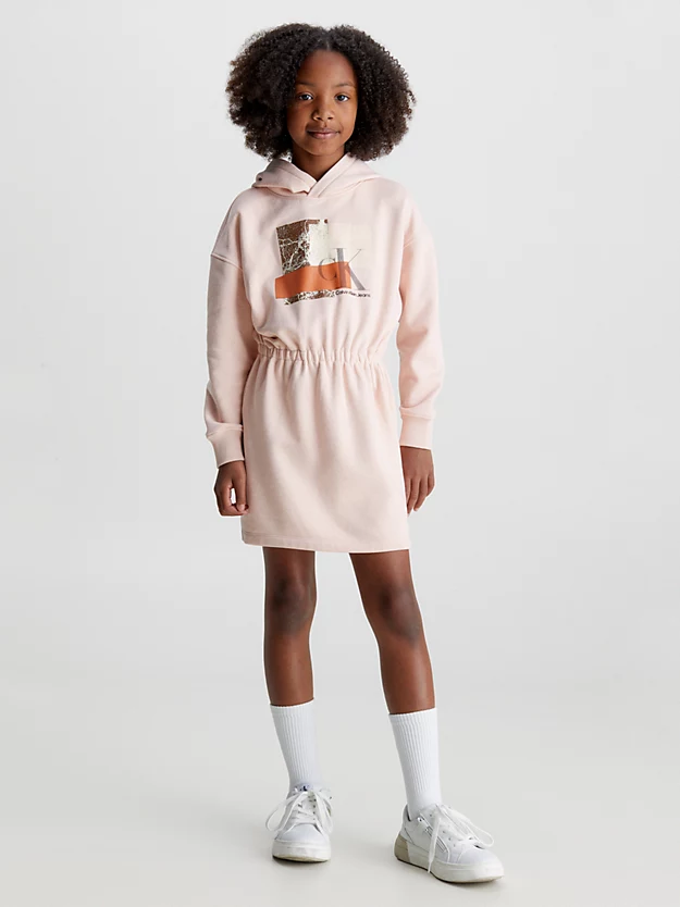 Vestido peplum com capuz em moletom