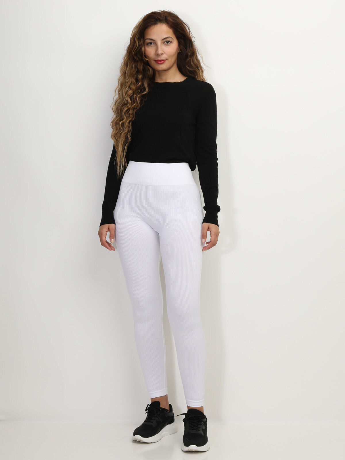 Legging côtelé push-up- Blanc
