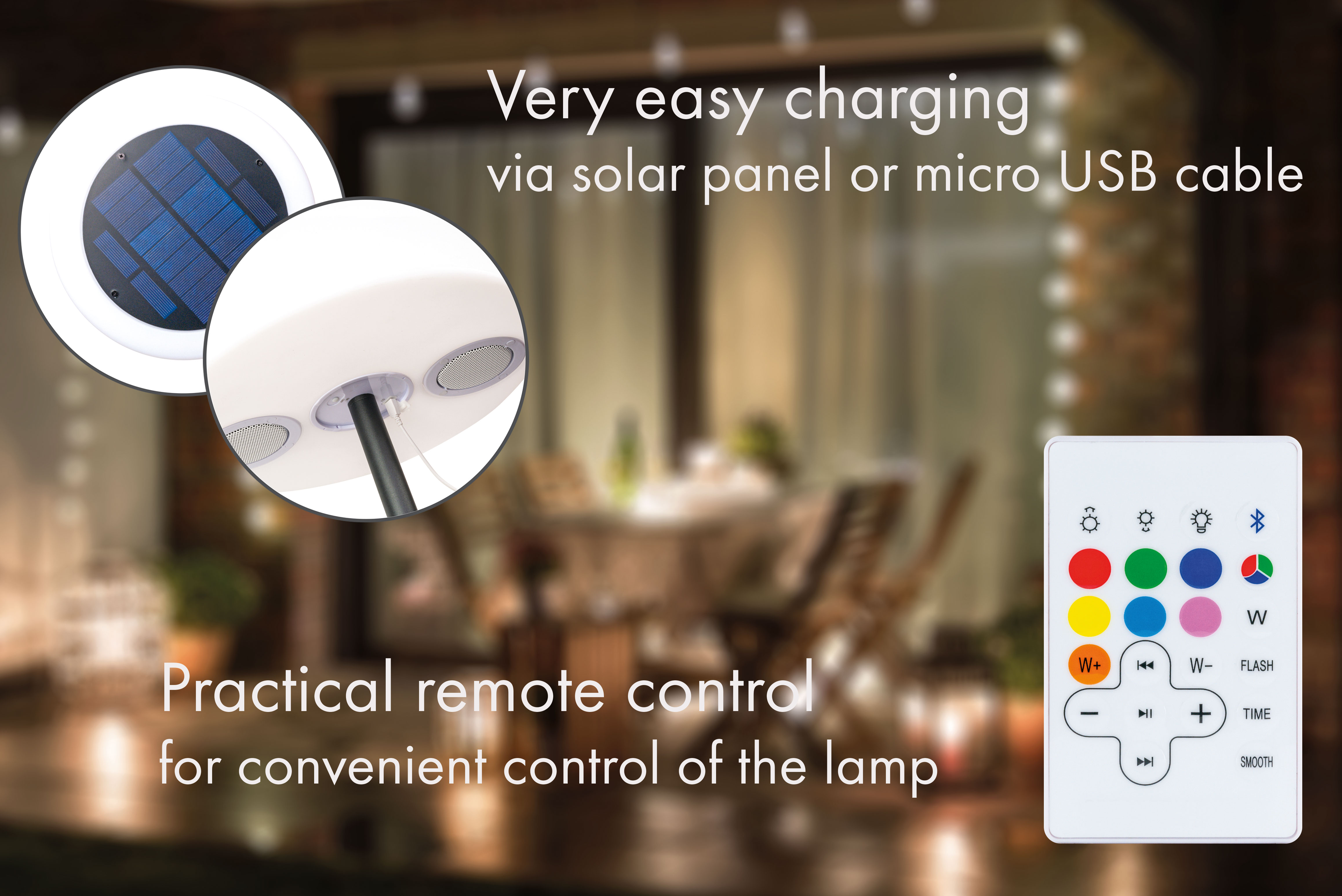 Schwaiger LED vloerlamp met Bluetooth luidspreker