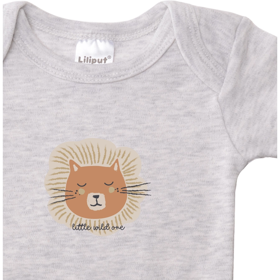 Liliput Baby-Bodies im 2er Set Born wild grau-melange grau gestreift