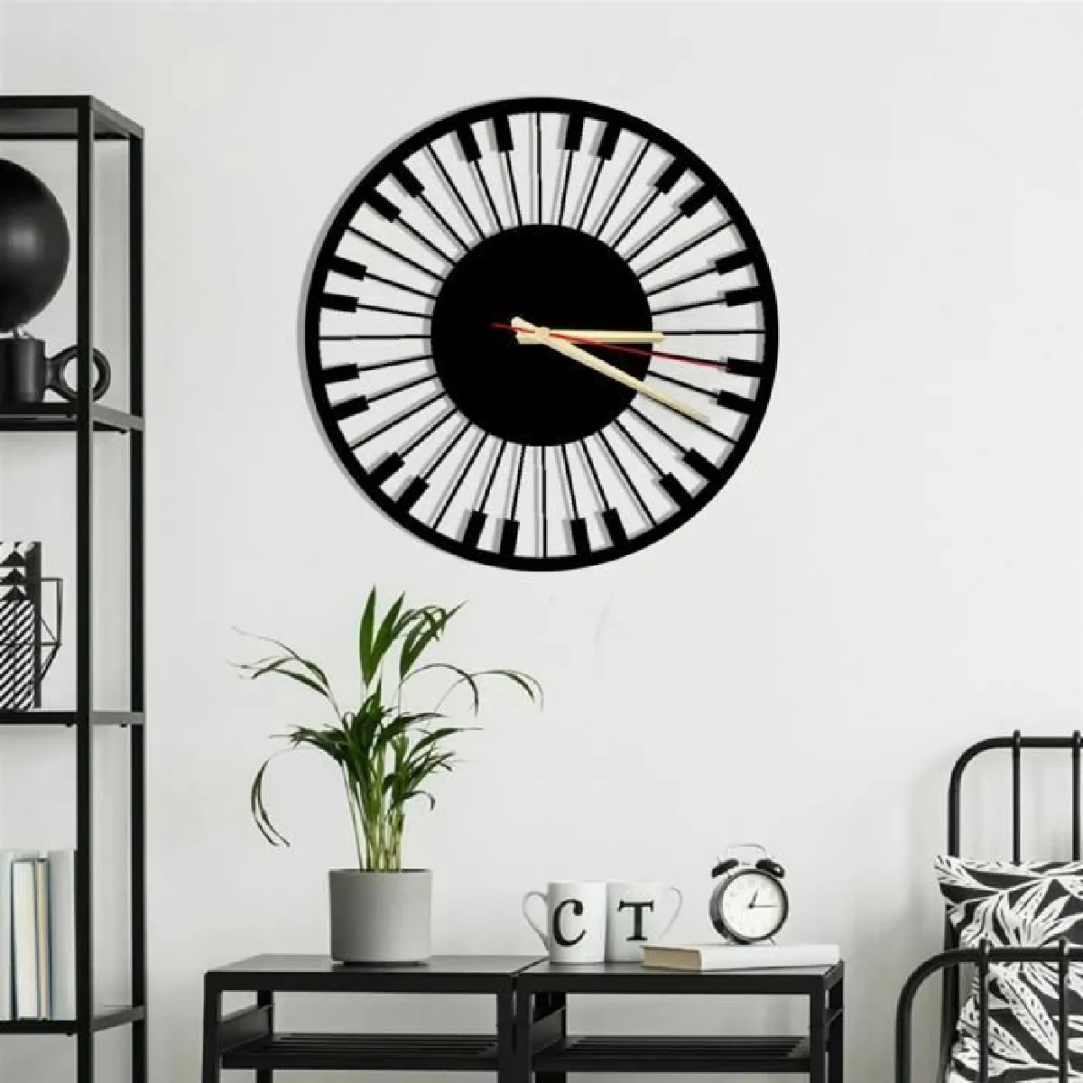 Dekory Piano Horloge Murale Métal - 50cm