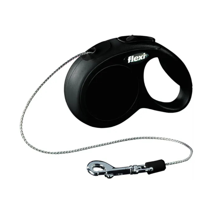 Flexi New Classic Correa Extensible Negra para gatos