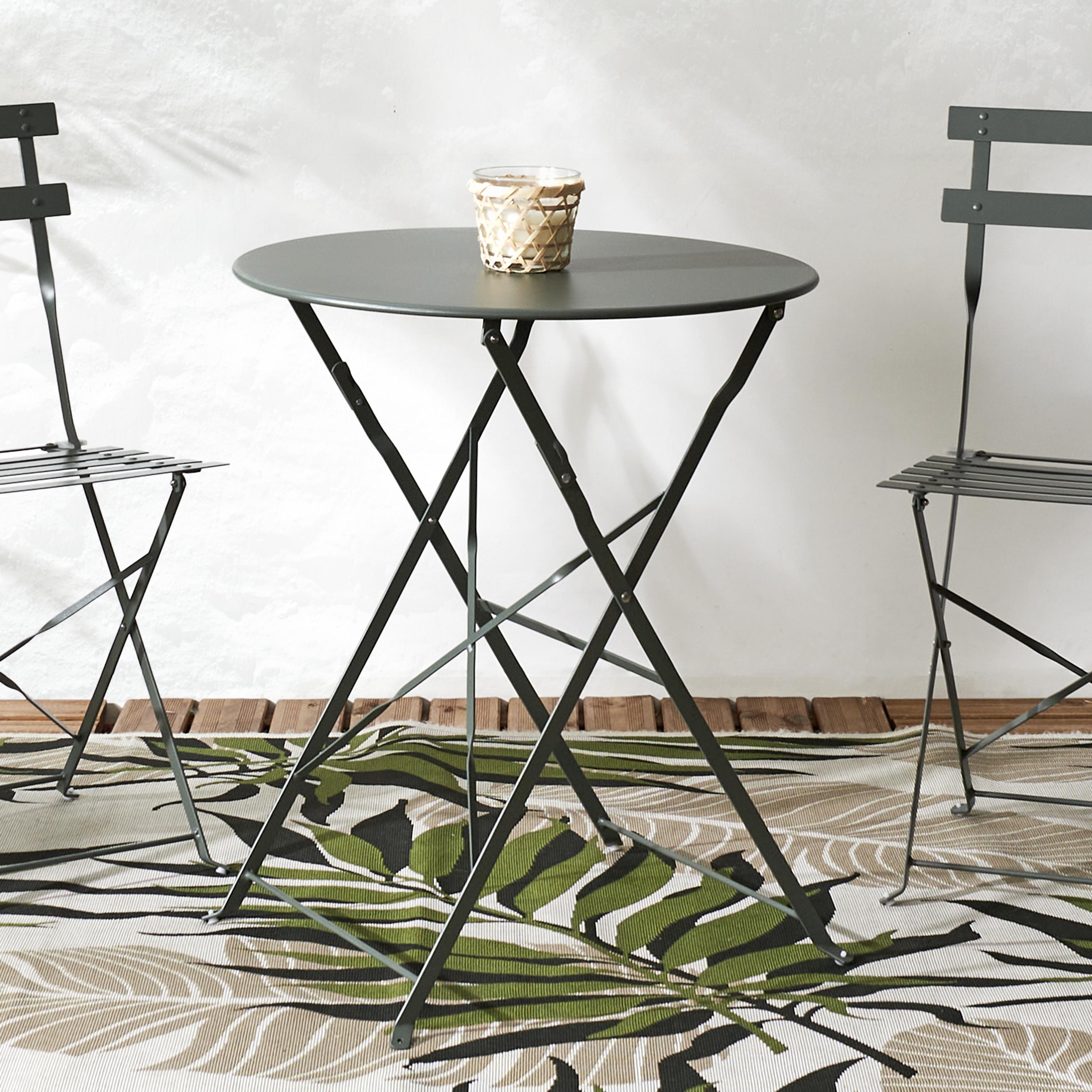 TABLE RONDE PLIANTE CAMARGUE GRIS