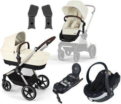 Cybex EOS Lux Duovogn inkl. BeSafe iZi Go Modular X2 & Base, Taupe/Seashell Beige