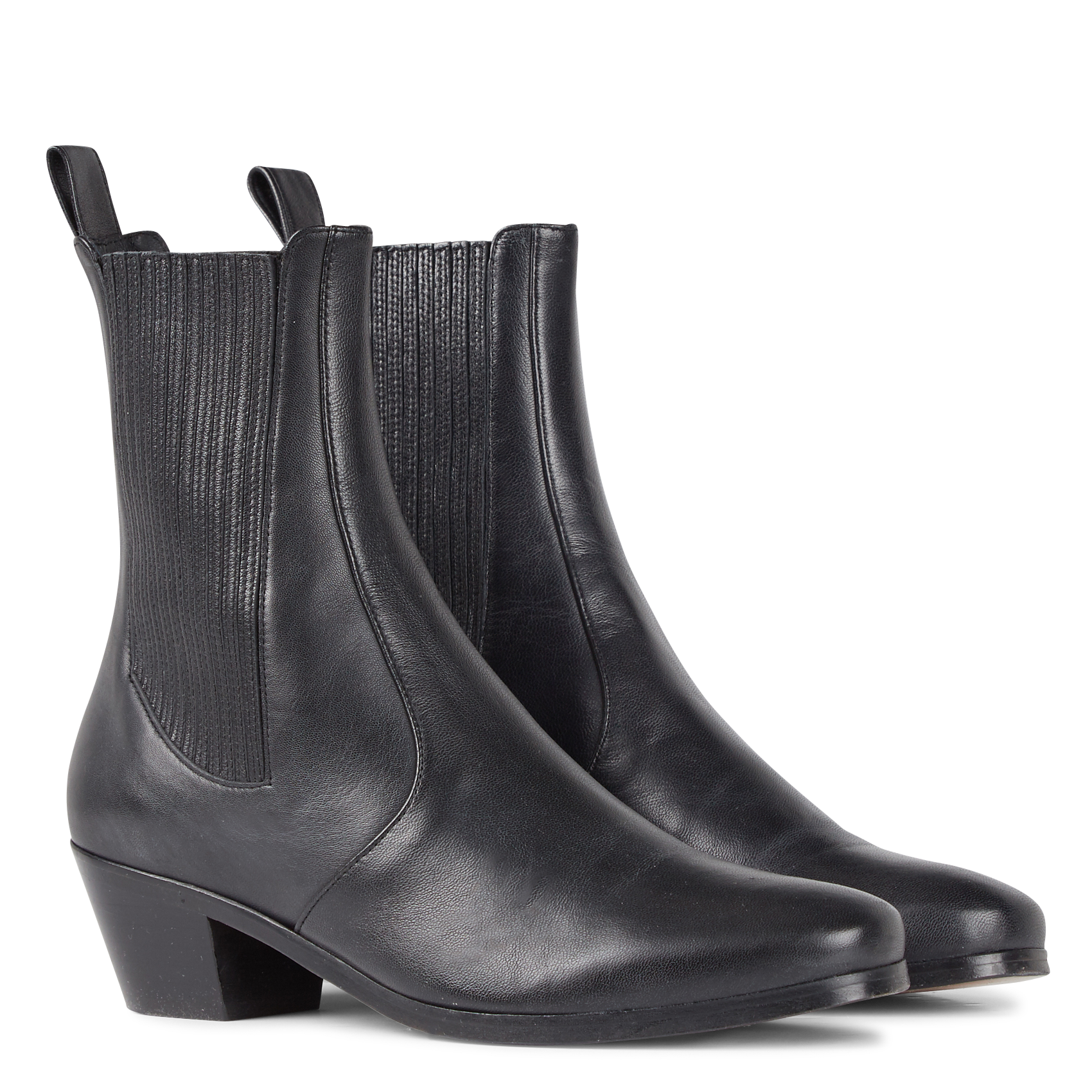 GAZETTE - Bottines à talons en cuir | Noir