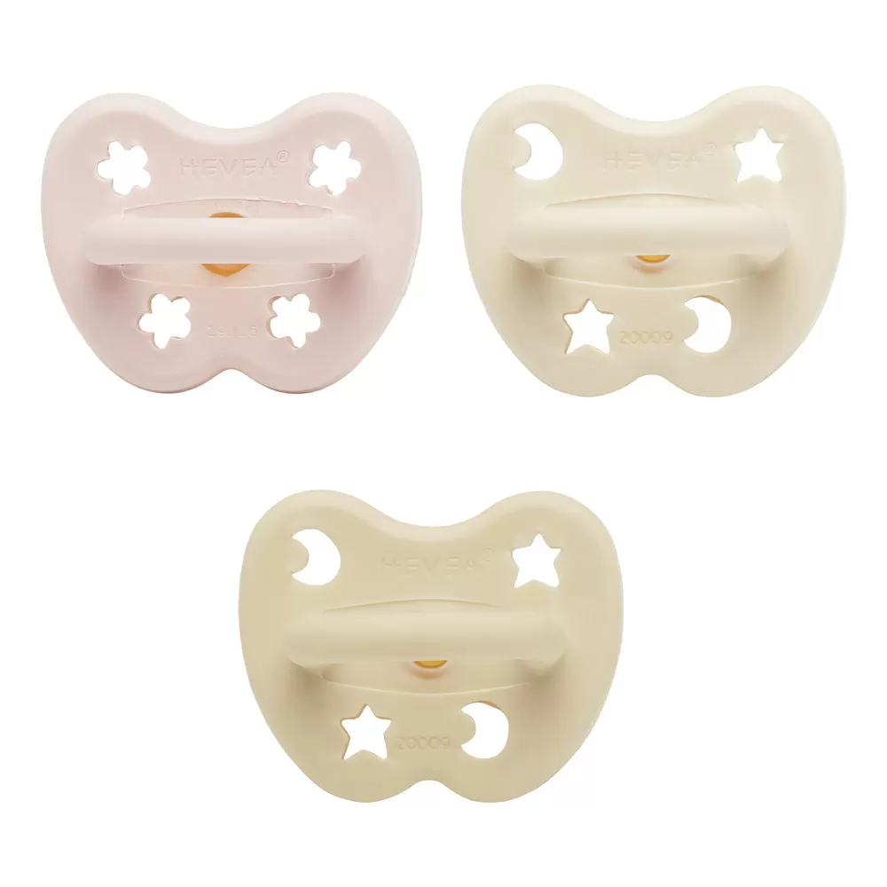Hevea sut, Trial Trio-Pack, Newborn 0  mdr, Powder Pink, Cream & Milky White - 3 stk.