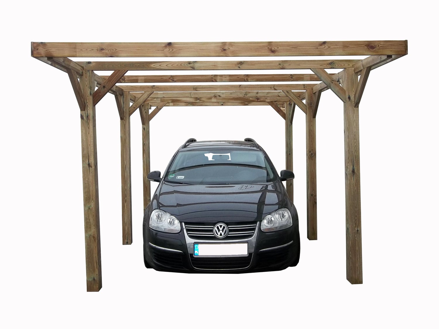Carport garage dak 3,04x5,12 m - 15,56 m2 - PVC bekleding