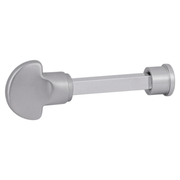 Karwei deurkruk set Enzo recht schild vrij-bezet sluiting 63/8 mm RVS look aluminium