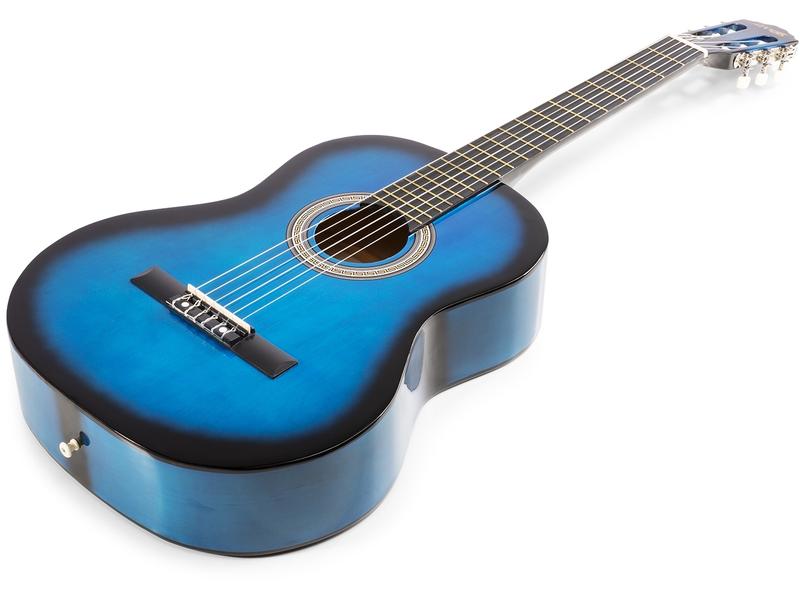 MAX Konzertgitarre SoloArt Set Blau Klassische Gitarre mit Zubehör