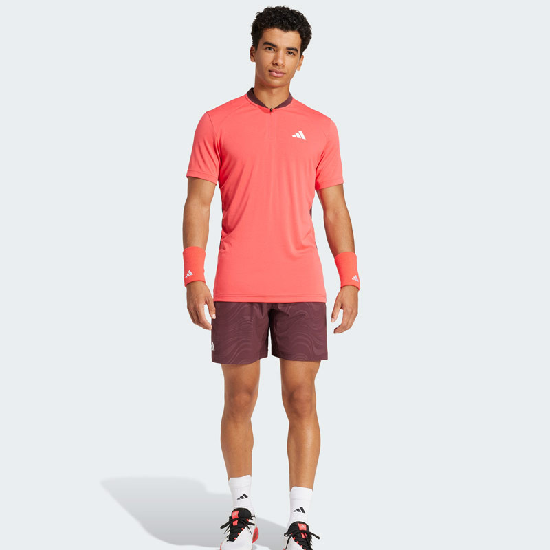 Polo homme Adidas Pro Freelift rouge fluo Open d'Australie