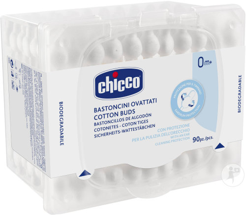 Chicco Coton Tiges De Sécurité Bébés 0+ Mois 90 Pièces