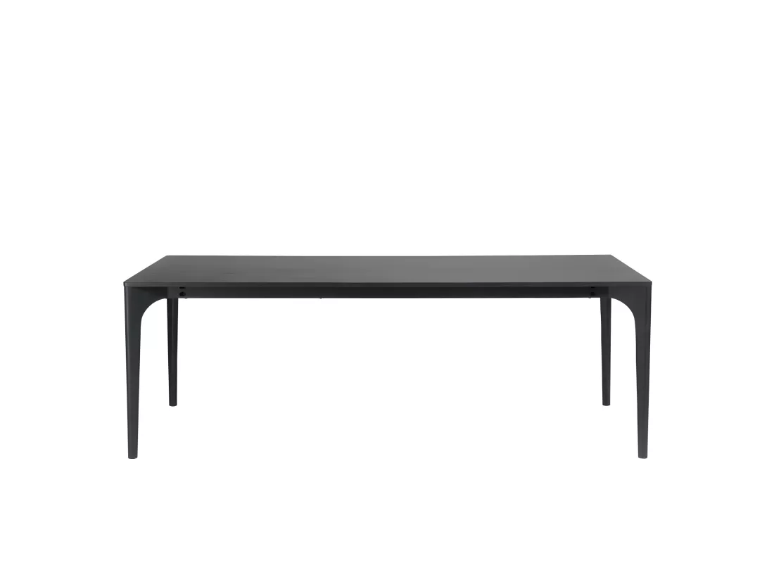 MADISON - Table à manger rect. 220x100cm noire pieds en chêne massif