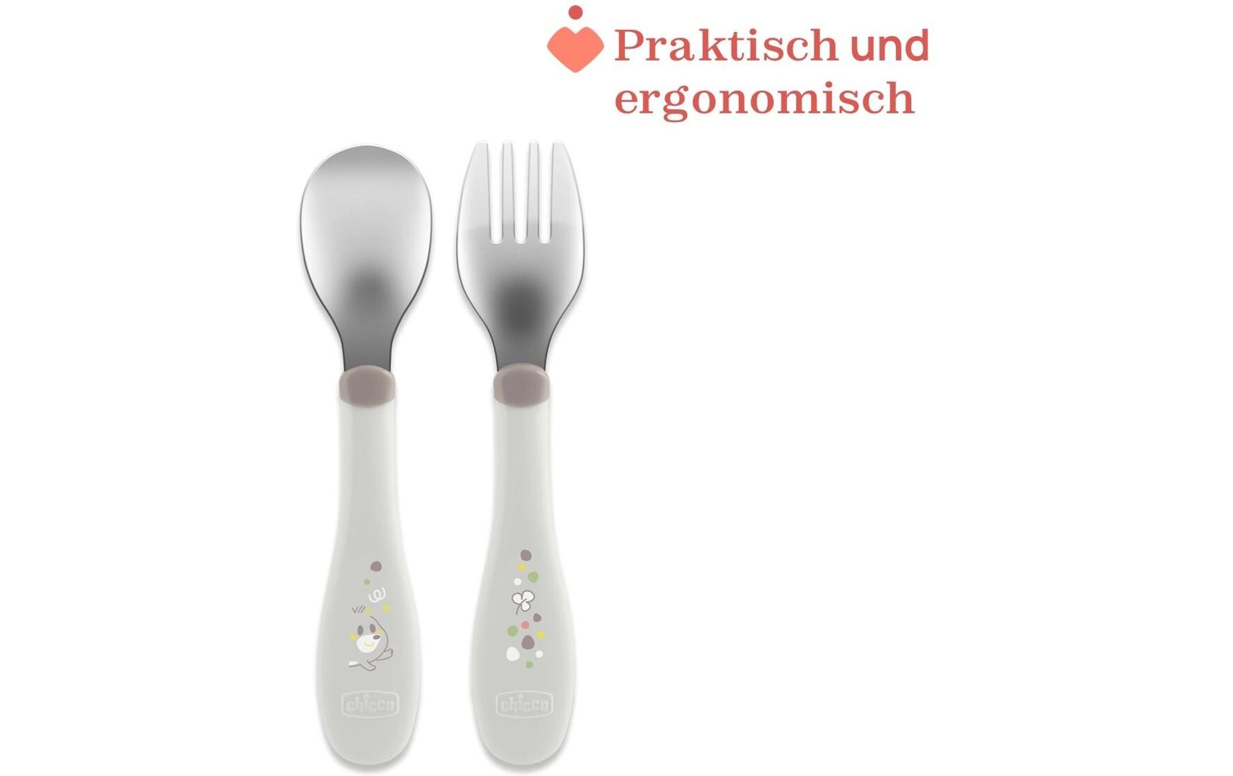 Kinderbesteckset Blau, 18m+Erstes Edestahlbesteck-Set