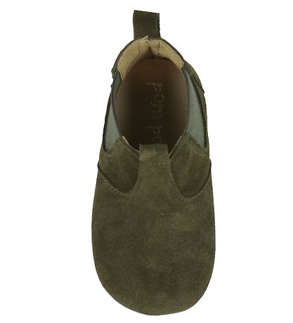 Pom Pom Leder-Krabbelschuhe - Chelsea - Kakhi