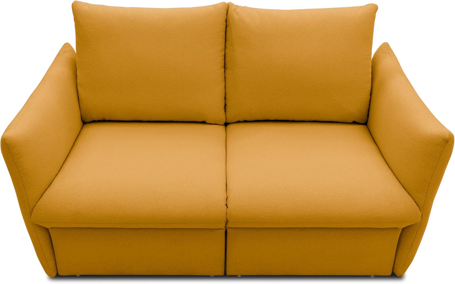 DOMO. collection Sofa Cloud Box, 2 Sitzer mit Schlaffunktion und Boxspringfederung, 2er Couch mit Bettauszug, Schlafsofa, Boxspringsofa 180 x 97 x 100 cm (BxTxH), Mango