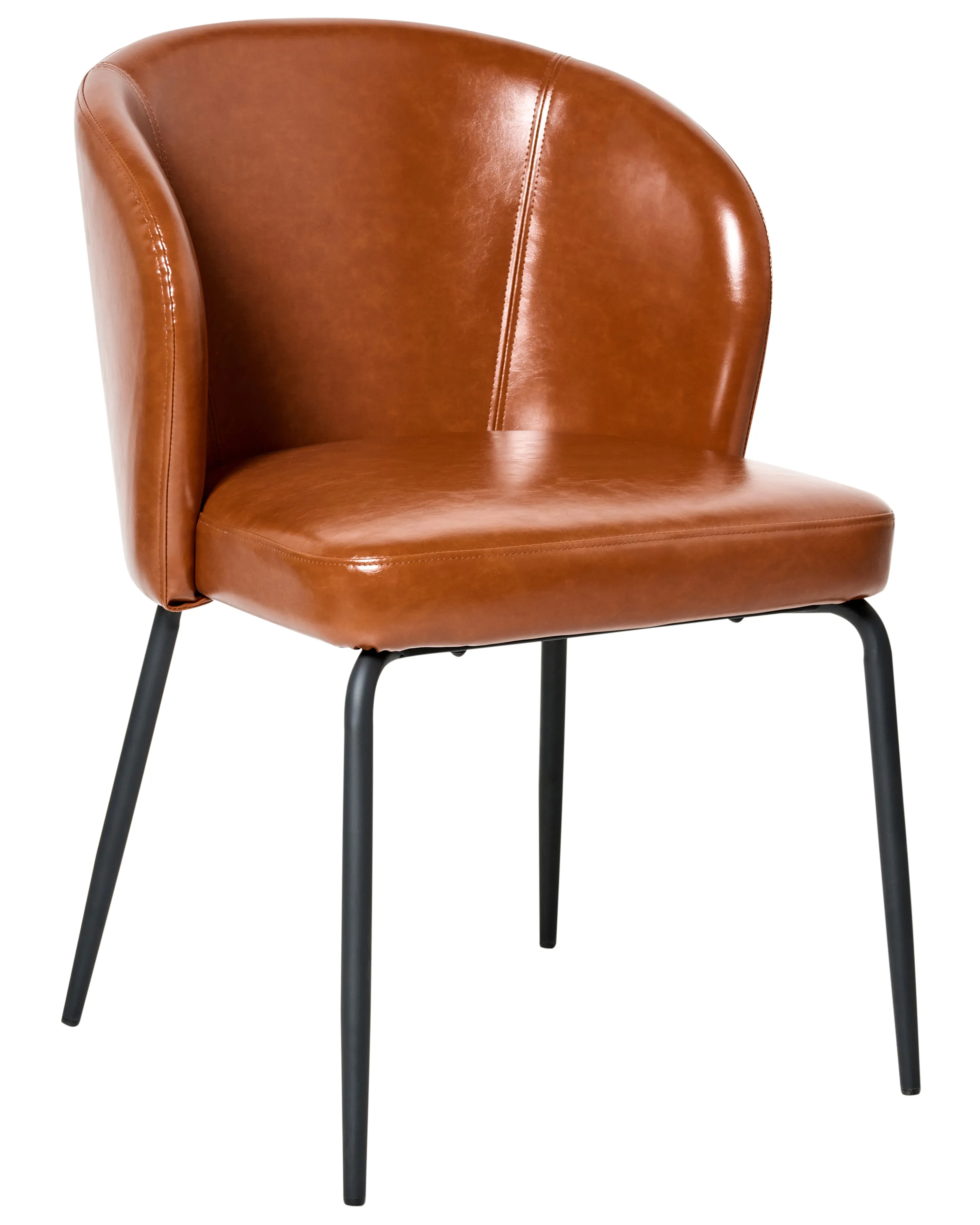 Set van 2 eetkamerstoelen ZANA Kunstleer Goudbruin