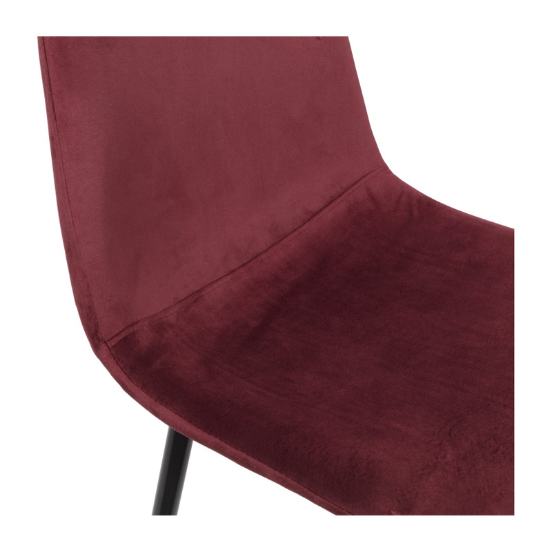 Eetkamerstoel Ivy velvet - rood - 88x44x53 cm