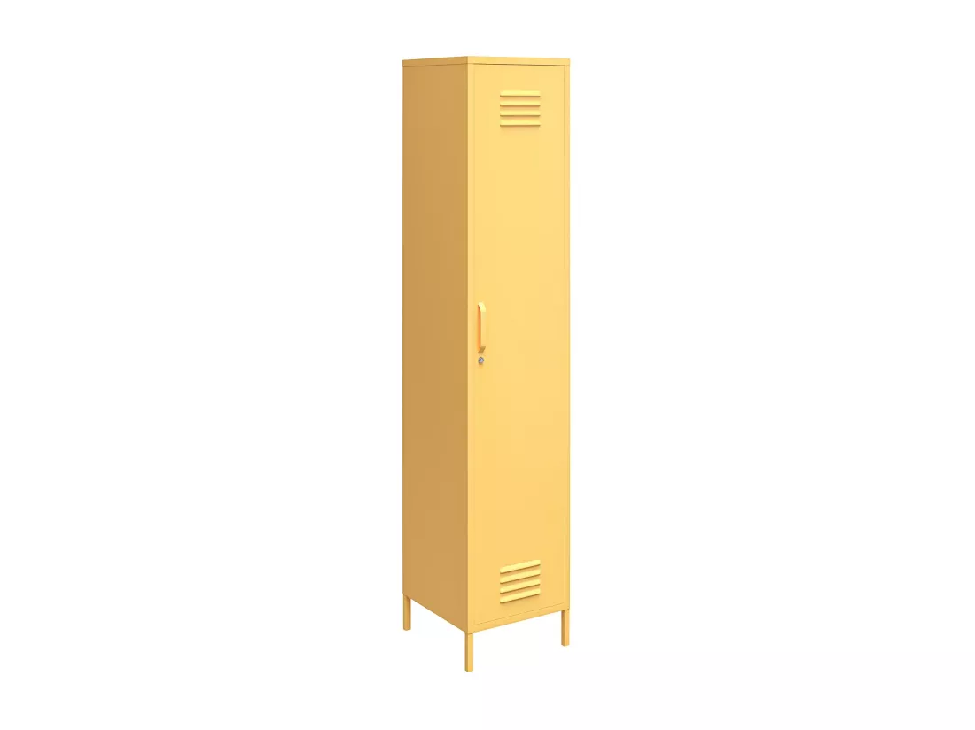 Cache | Armoire haute 1 porte en métal jaune