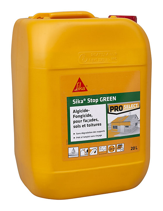 Traitement algicide et fongicide anti-traces vertes Sika Sikastop Vert 20 L