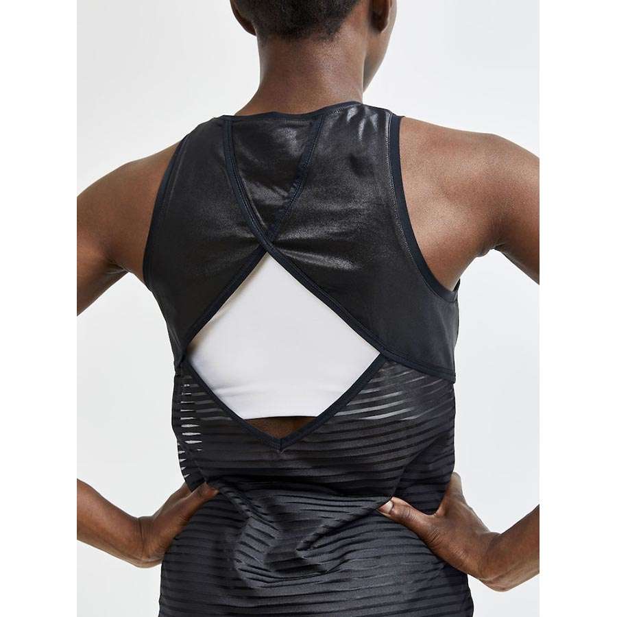 Craft ADV Charge Shiny Hardloopshirt Zonder Mouwen Zwart Dames