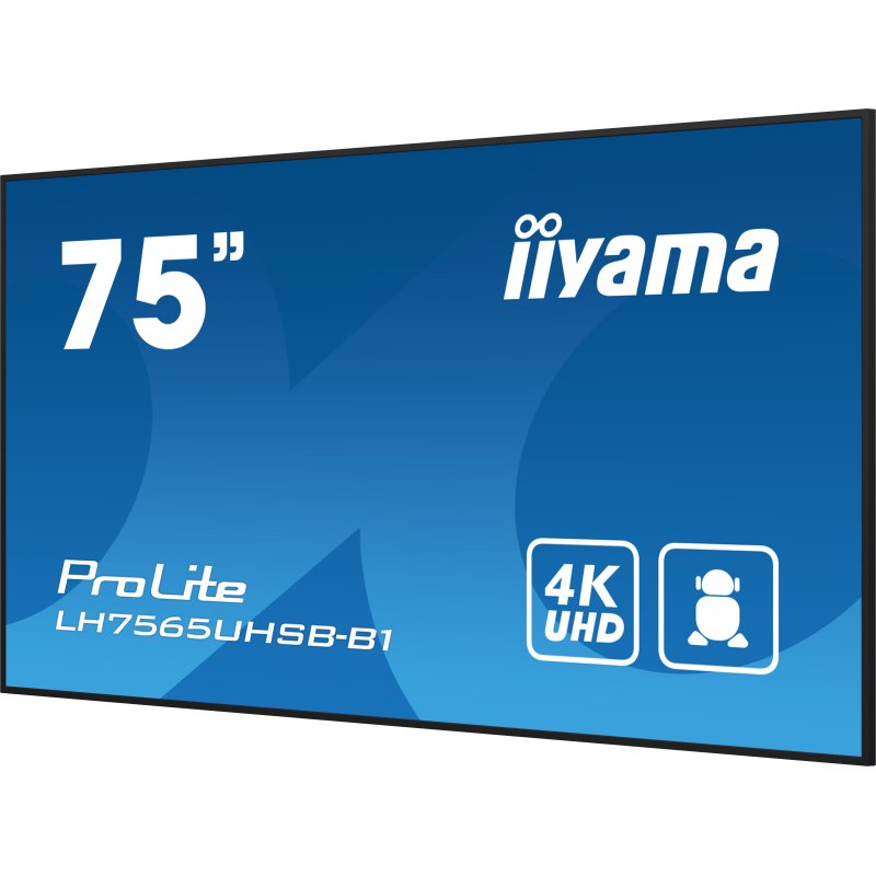 iiyama LH7565UHSB-B1 Écran d'affichage dynamique En forme de kiosk 189,2 cm (74.5