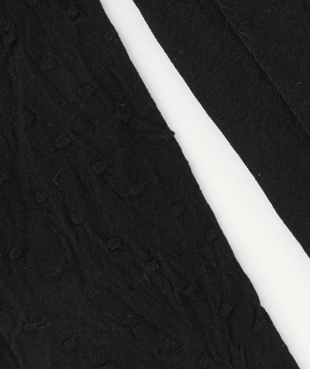 LOT DE 2 COLLANTS EN VOILES FILLE NOIRS AVEC DÉTAILS POIS AJOURÉS ET UNI