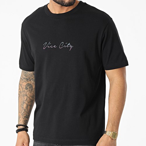Tee Shirt Oversize Large Vice City Miami Noir