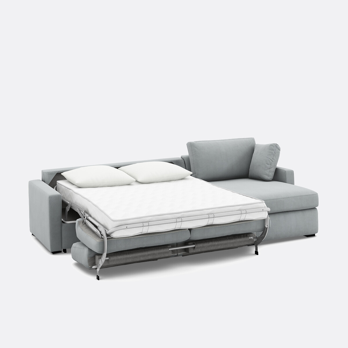 LA REDOUTE INTERIEURS<br>Sofá cama de canto em bombazina fina, Bultex, Timor