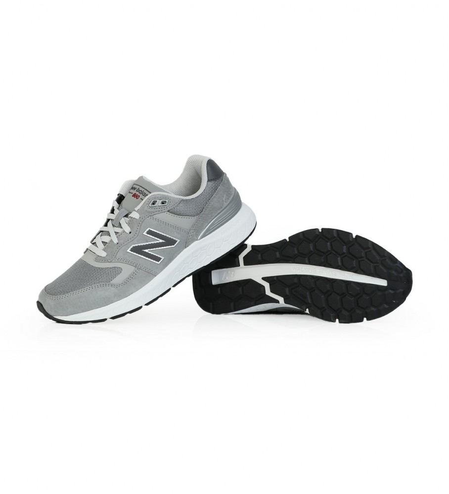Tênis New Balance Fresh Foam Walking 880 v6 em couro cinza ardósia