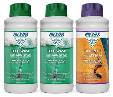 2x lessive Tech Wash 1L et 1x imperméabilisant TX.Direct 1L