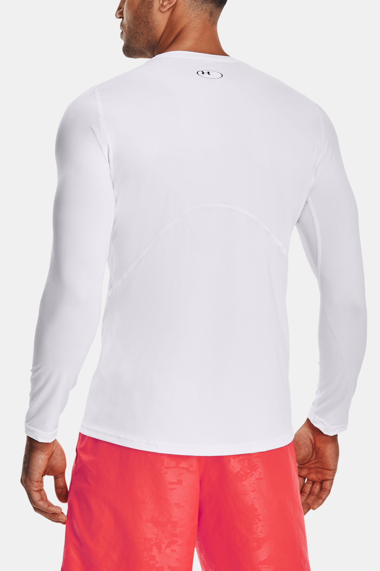 Camiseta HeatGear Fitted de manga comprida - branca