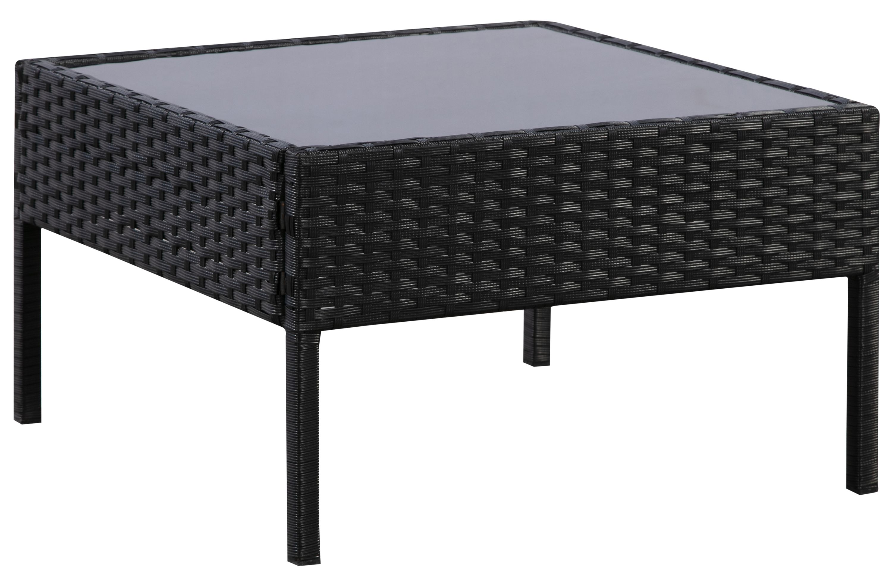 Rattanlounge BARI schwarz/beige