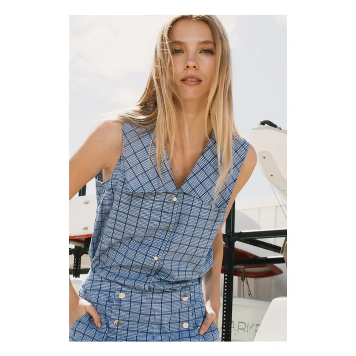 The Tiny Big Sister Blouse Carreaux | Bleu