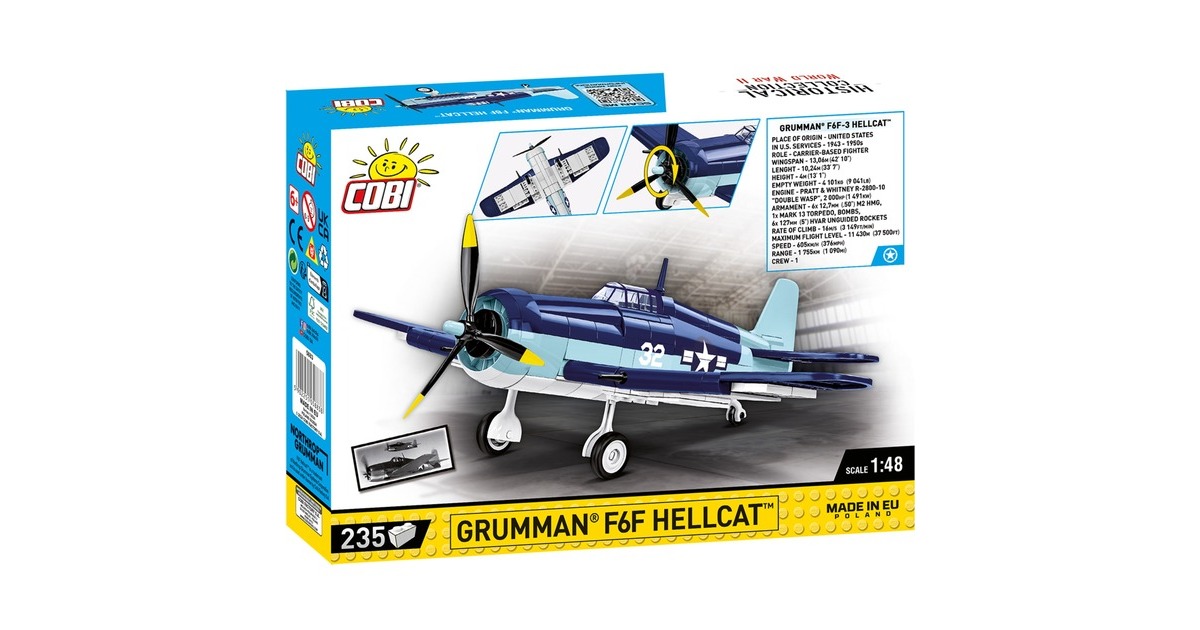 COBIHistorical Collection - Grumman F6F Hellcat Constructiespeelgoed  (Schaal 1:48)