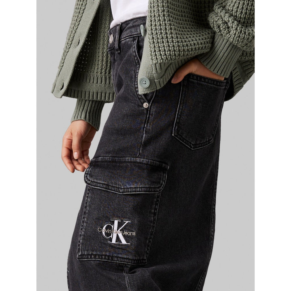 Køb Calvin Klein Charcoal Grey Rgd Maxi Denim Nederdel