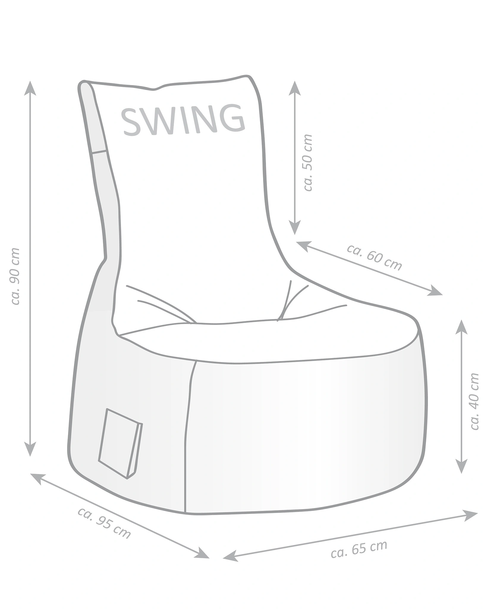 Sitzsack Swing SCUBA (Farbe: altrose)