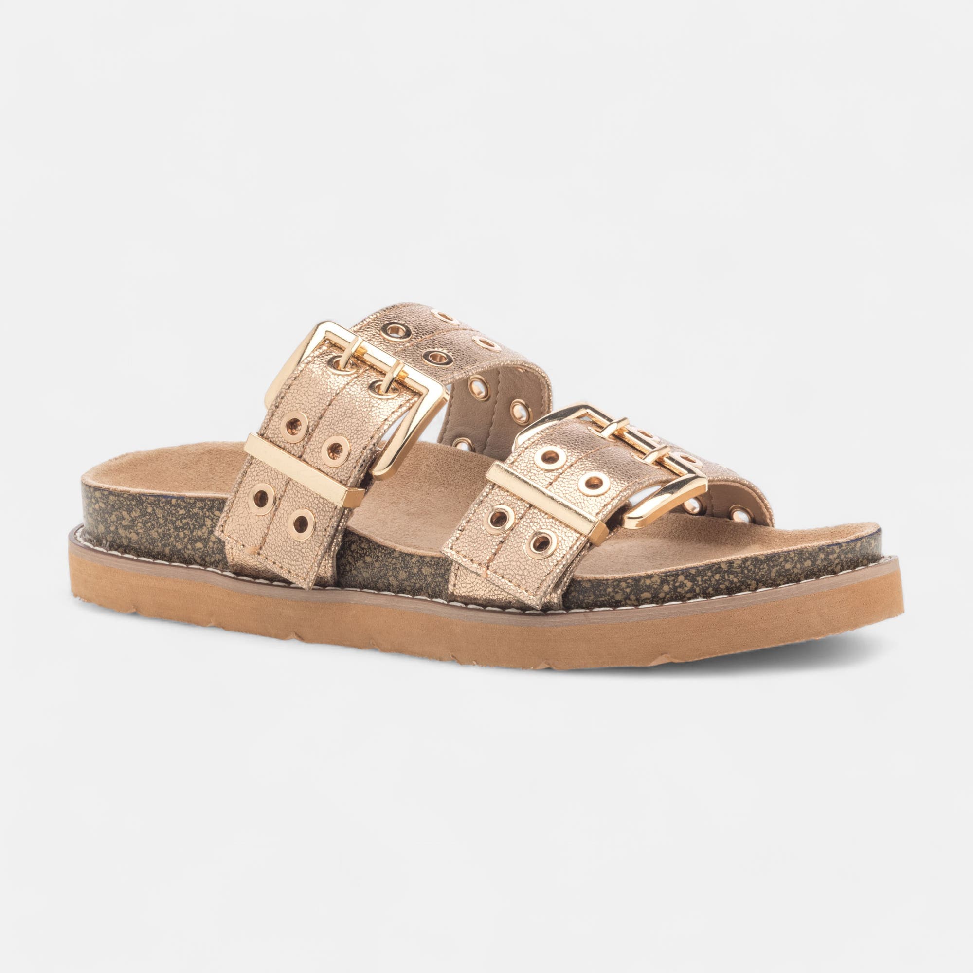 Mules semelle liège Femme or
