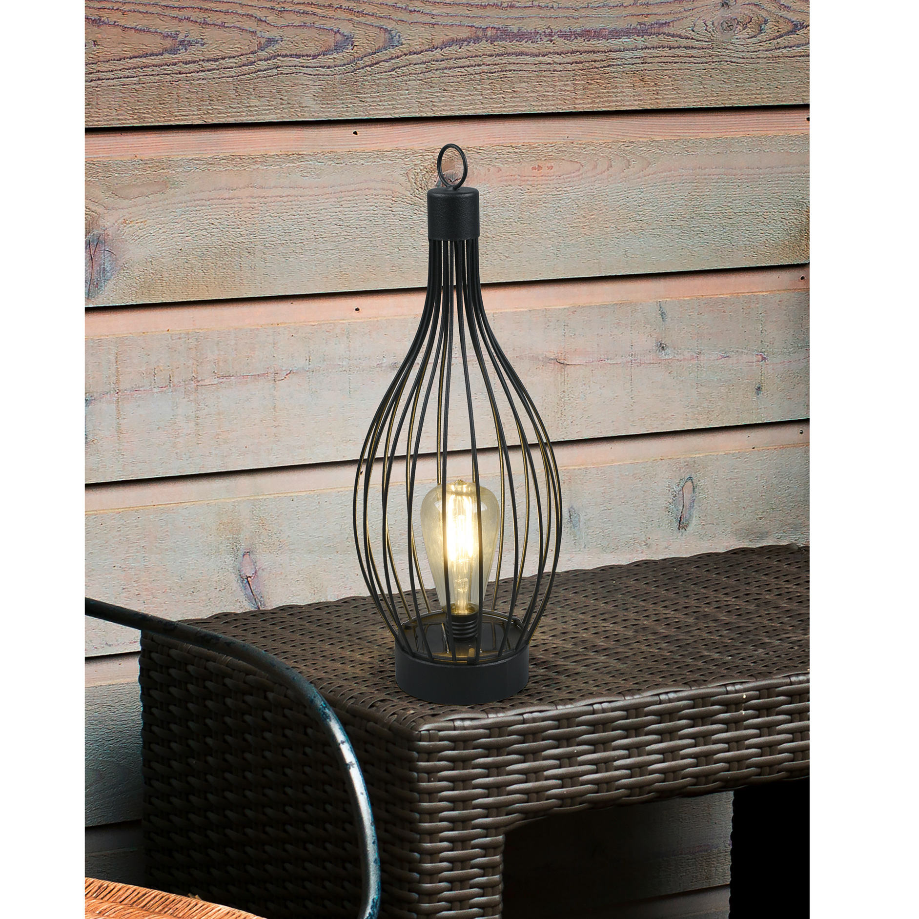 LED-Außen-Tischleuchte - schwarz - 43,5 cm