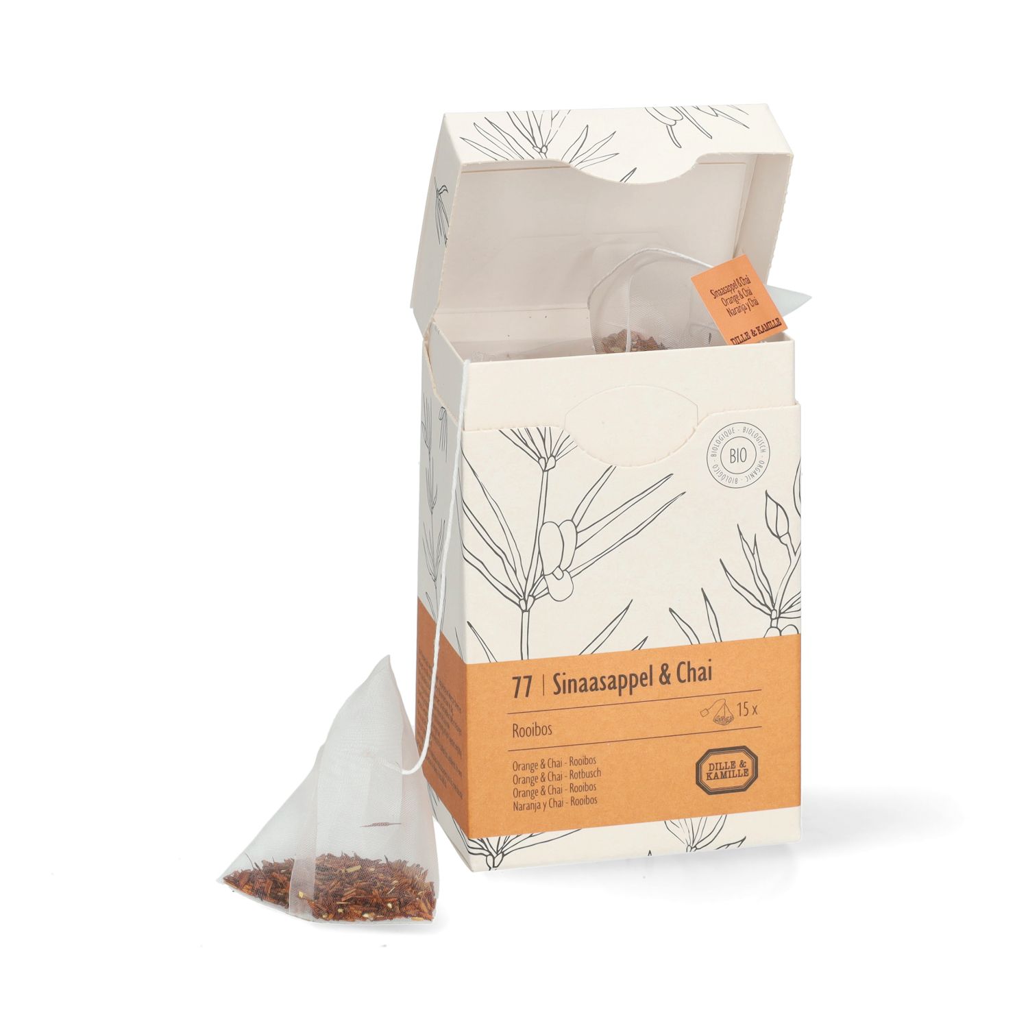 Sinaasappel & chai, biologisch, rooibos, 15 theebuiltjes