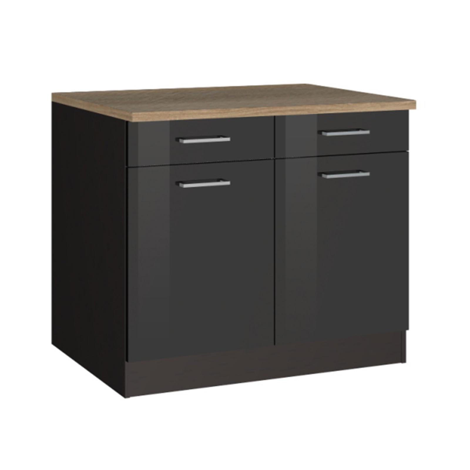 Unterschrank ROM - grau Hochglanz - 100 cm