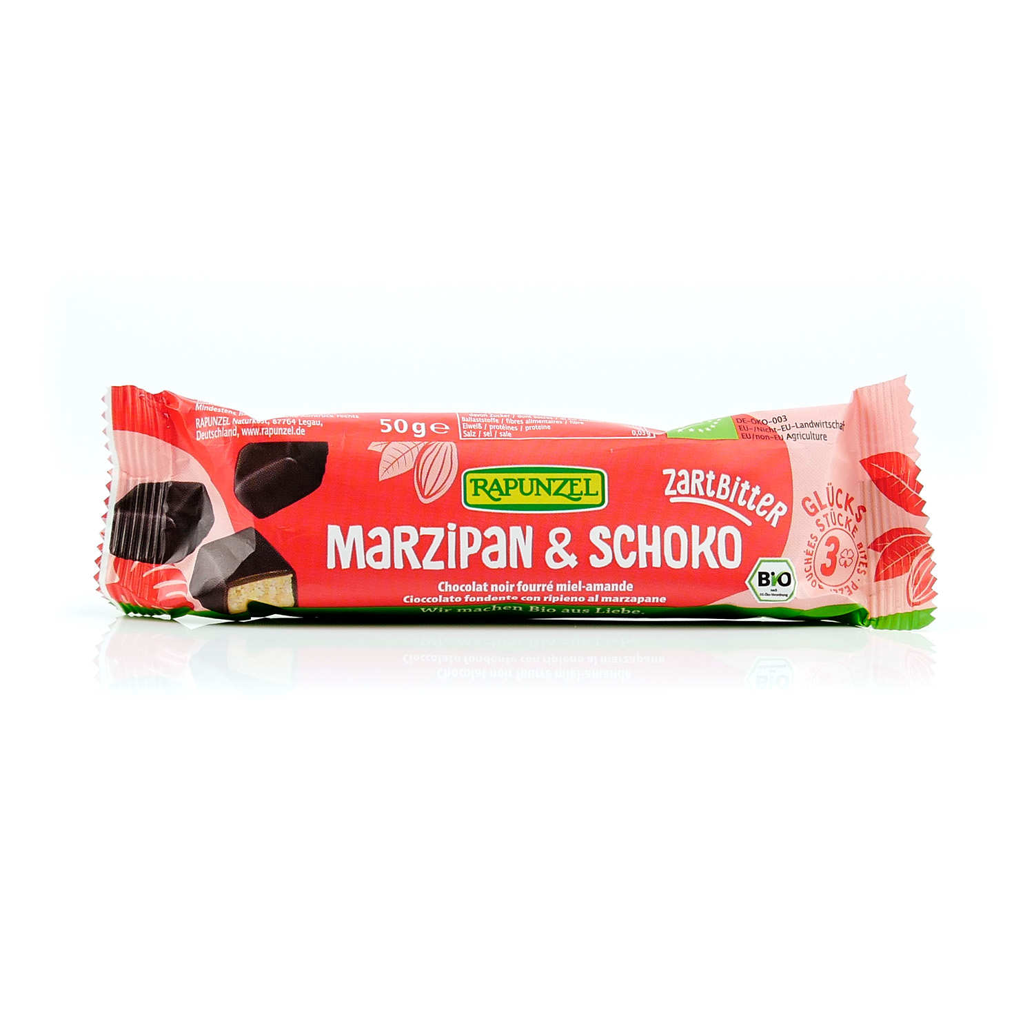 Bouchées au chocolat noir fourré miel-amande bio